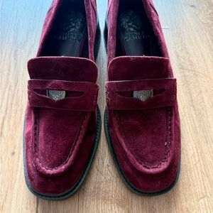 Women’s Vince Camuto Deep Red Suede Loafers